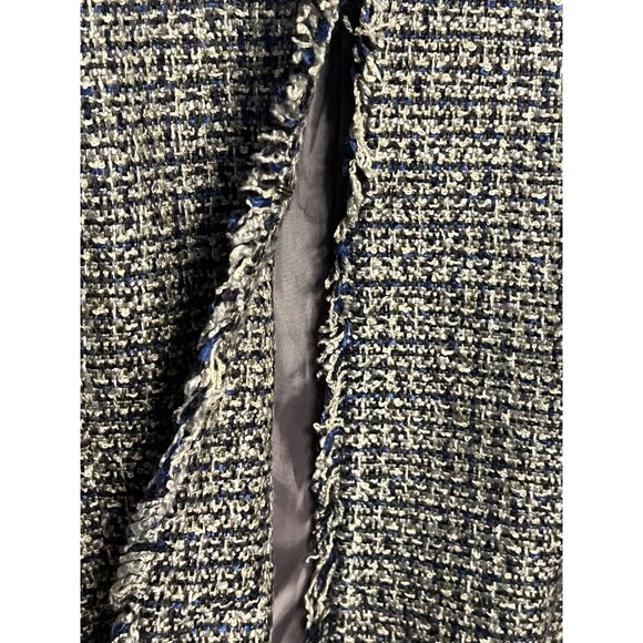 Van Heusen Studio Women Tweed Jacket XXL Black & White Raw Edges Preppy Office - Picture 7 of 16
